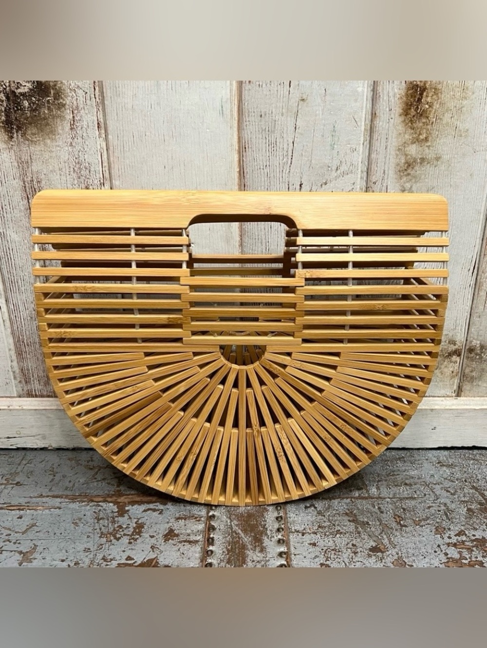 Bamboo Half-Moon Handbag